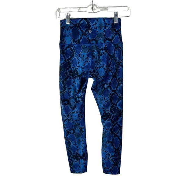 Lululemon High Times PantMini Ziggy Snake Pipe Dream Blue Sapphire Blue SZ 4 - Picture 5 of 6